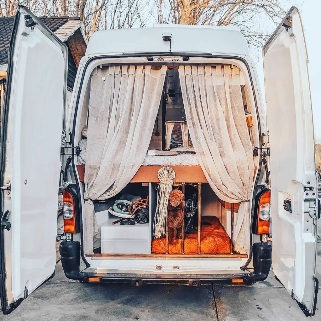 converted camper van garage layout